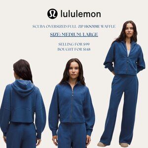 Lululemon Scuba Oversized Full Zip Hoodie Waffle